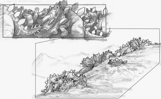 sketches of dinosaurs